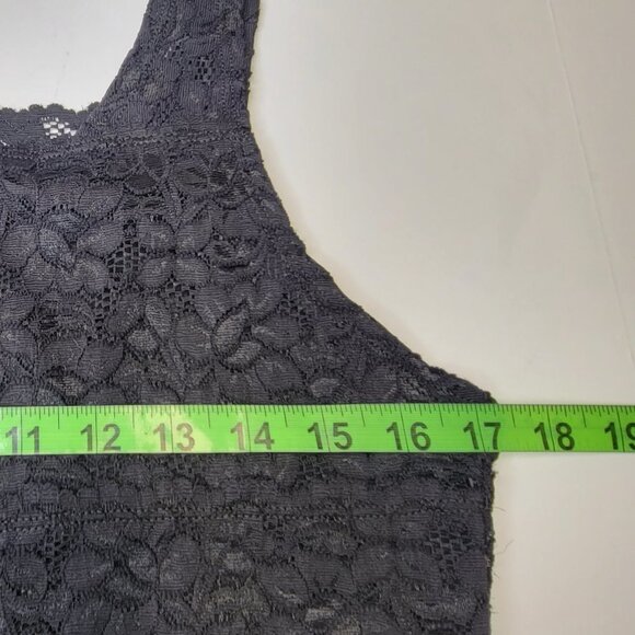 Black Lace Tank Top Lace Camisole Wide Straps Lace Top - Size L  Size XXL - Picture 8 of 13